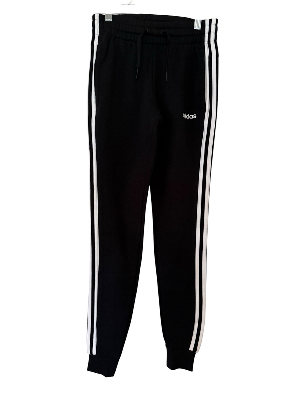 NEW adidas Black Joggers with White Three-Stripes